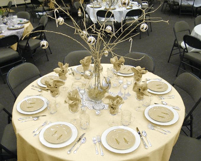 YMHPRIDE 6 Pack Beige Tablecloths - 120 Inch Polyester Round Table Covers, Washable Fabric for Wedding, Party, Dining, Banquet