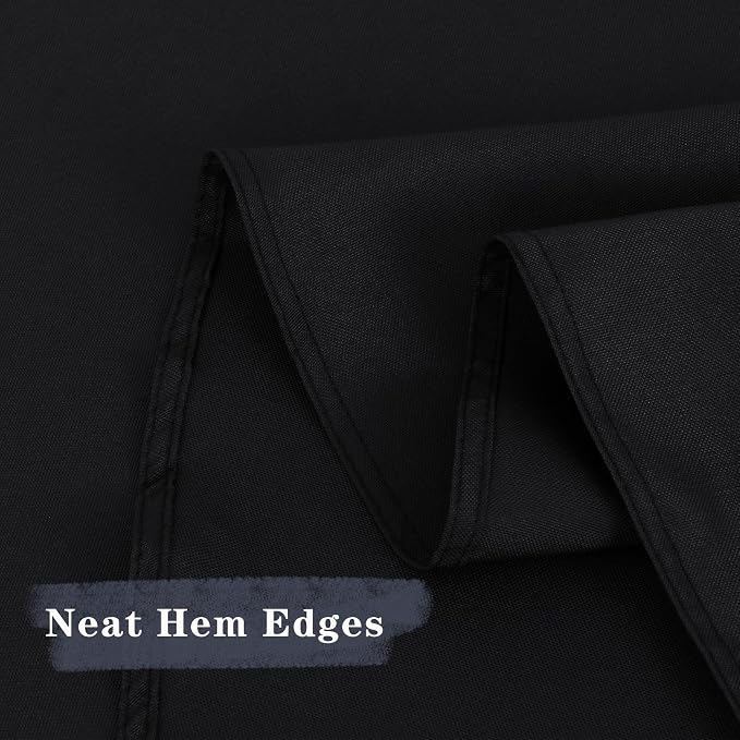 sancua 8 Pack Round Tablecloth 90 Inch Black, Stain and Wrinkle Resistant Table Cloth - Washable Polyester Table Cover for Dining Tables, Buffet Parties and Camping