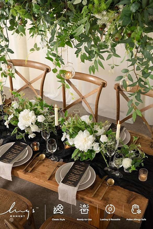 Ling's Moment Artificial Cinnamon Leaf Greenery Garland - 6 Pack, Candle Vines, Splicable 2.3ft Stems for Table Centerpieces, Lantern Rings, Backdrop Floral Arrangements & Wedding Arches