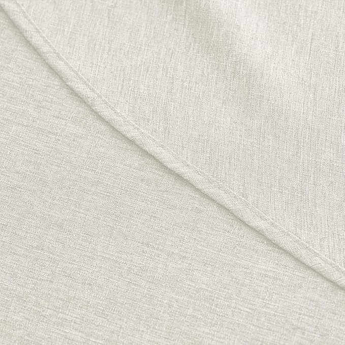 Decorelia Waterproof Faux Linen Tablecloth for Round Dining Table, Decorative Fabric Rustic Tablecloth Cover for Holiday, Banquet, Outdoor & Kitchen Table(60 Inch, Round (2-4 Seats), Ivory)