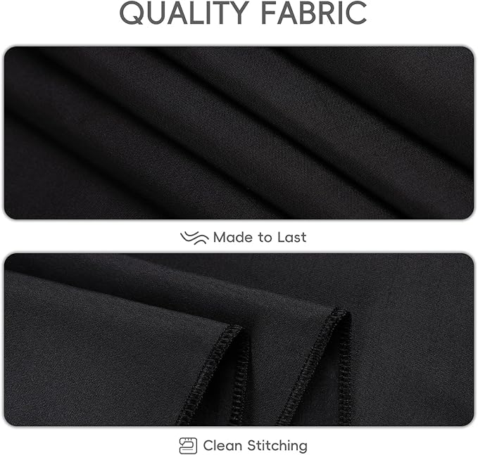 12 Pack Black Tablecloth 60 x 102 Inch Rectangular Table Cloth for 6 Foot Rectangle Tables, Wrinkle Resistant Washable Polyester Fabric Table Covers for Wedding Party Banquet Buffet and Camping