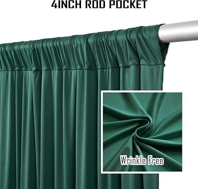 20ftx12ft Hunter Green Backdrop Curtains for Wedding-Wrinkle Free Backdrops Curtain Drapes Fabric Decorations Photo Back Drop Cloth for Baby Shower Photography Stage Reception 4Panels 12ft(H) x 5ft(W)