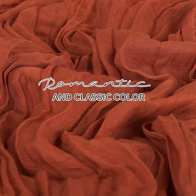 24 Pack Cheesecloth Table Runner 20 x 120 inch Cheese Cloth Table Runner Bulk,Romantic Boho Sheer Gauze Fabric Table Runners for Wedding Reception,Party,Bridal Shower Table Decor(Terracotta)