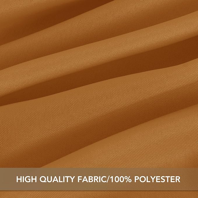 sancua Thanksgiving Round Tablecloth 120 Inch Diameter, 8 Pack Bronze, Circle Polyester Fabric Light Brown Fall Table Cloth Cover for Harvest Wedding Party Reception Banquet (Fit 48-96 Inch Tables)
