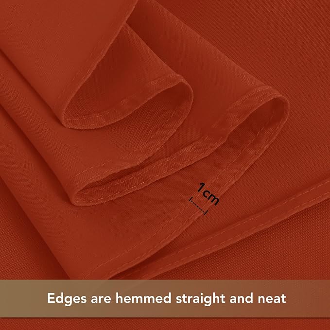 sancua Thanksgiving Tablecloths for 6 Foot Rectangle Tables, 6 Pack Burnt Orange - Washable Polyester Fabric Fall Table Cloth for Holiday Party, Birthday, Banquet Reception, 54x108 Inch Rust