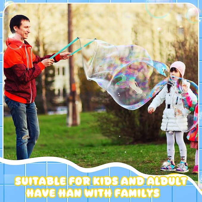 Meooeck 28 Pcs Giant Bubble Wands Big Bubble Maker for Outdoor Toys for Adults Boys Girls Birthday Party Favors Lawn Park Beach Summer Birthday Party Favors Outdoor Activities