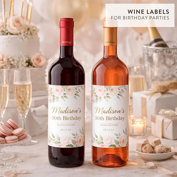Wine Bottle Labels Waterproof, 40 Blank Printable Vinyl Stickers 4x5 Inch for Inkjet Printer - Self-Adhesive Wine Label Sticker Paper for 750ml Bottles, Wedding Favors, Champagne, Homemade