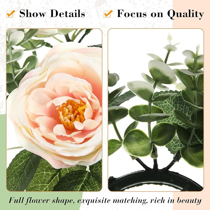 Yunlly 16 Set Rose Candle Rings Wreaths 3 Inch Center with Flameless LED Candles Artificial Rose Light Garland Fake Electric Votive Tealights Bulk Funeral Wedding Table Centerpieces Decor(Champagne)