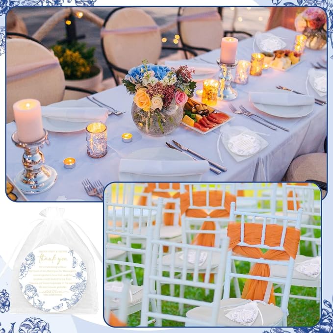 Hushee 200 Pcs Wedding Favors for Guests Blue White Floral Cork Coasters Bulk Bridal Shower Thank You Gifts Chinoiserie Wedding Souvenirs for Guests Blue Floral Engagement Bachelorette Party Supplies