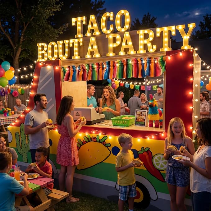 Honoson 14 Pcs Mexican Party Decorations Taco Bout a Party LED Light up Signs Fiesta Cinco De Mayo Table Centerpiece for Taco Twosday, Bachelorette Home Bar Mexican Themed Events