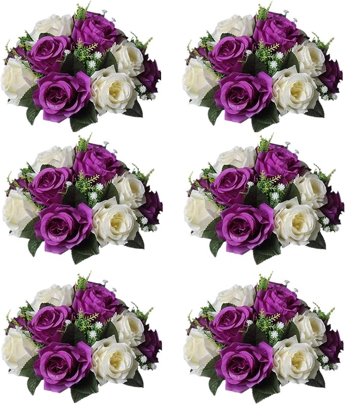 Sziqiqi Artificial Flowers Silk Rose Flowers for Wedding Centerpiece Party Birthday Anniversary Floral Arrangement Decorations