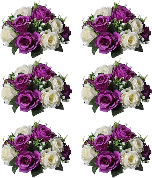 Sziqiqi Artificial Flowers Silk Rose Flowers for Wedding Centerpiece Party Birthday Anniversary Floral Arrangement Decorations