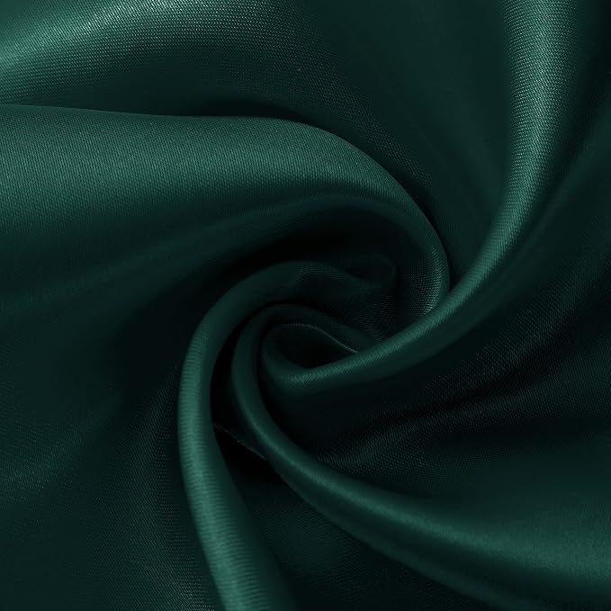 Horbaunal 24 Pack Forest Green Satin Table Runner 12 x 108 Inch, Smooth Table Runners for Wedding Banquets Birthday Party