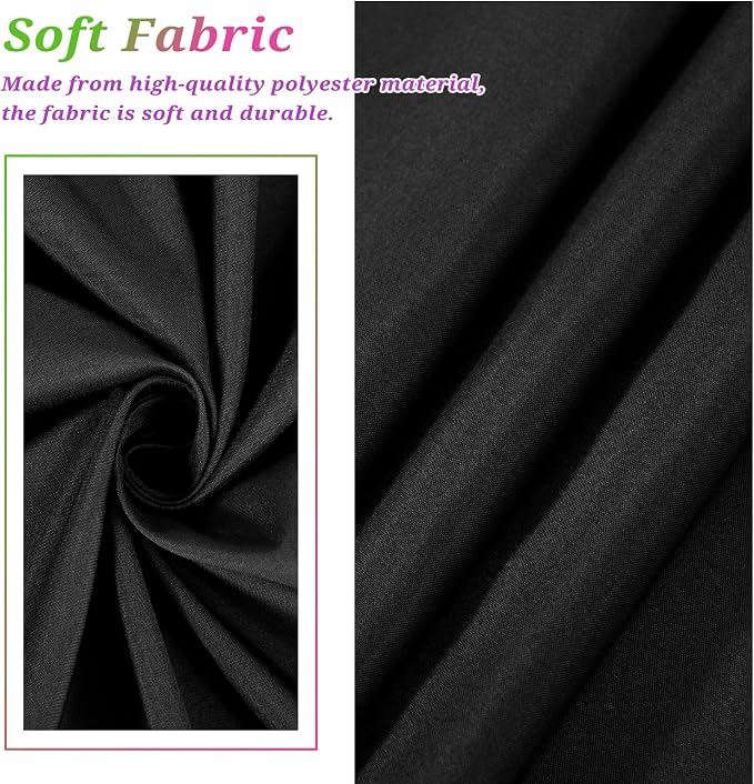 Teruntrue 12 Packs Black Round Tablecloths 120 inch Round Table Cloth, Washable Polyester Fabric for Wedding Parties Banquet Holiday Dinner Table Decorative, Black