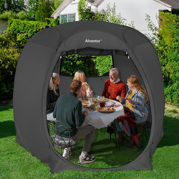 Alvantor® Pop Up Screen Tent House Room Instant Outdoor Camping Canopy Sun Shelter Gazebo for Patio, Backyard & Deck, Privacy Tent(2-10 People, 8'x8' 10'x10' 12'x12')