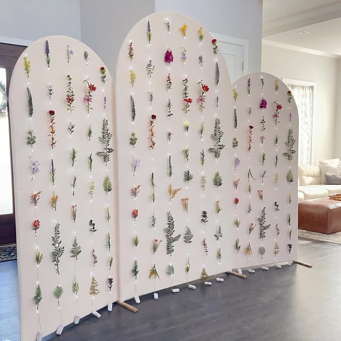 Suncalla 6 Pack 35.4ft Fake Flower Garland Backdrop with LED Lights Hanging Wildflower Floral Vine Decorations for Wedding Bridal Shower Birthday Baby Shower Party Backdrop(Fresh,Multicolor)