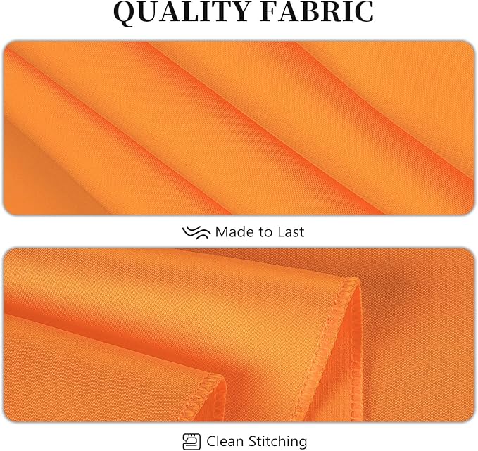 8 Pack Orange Tablecloth 60 x 102 Inch Rectangular Orange Table Cloth for 6 Foot Rectangle Tables,Wrinkle Resistant Washable Fabric for Wedding Party Banquet Buffet and Camping