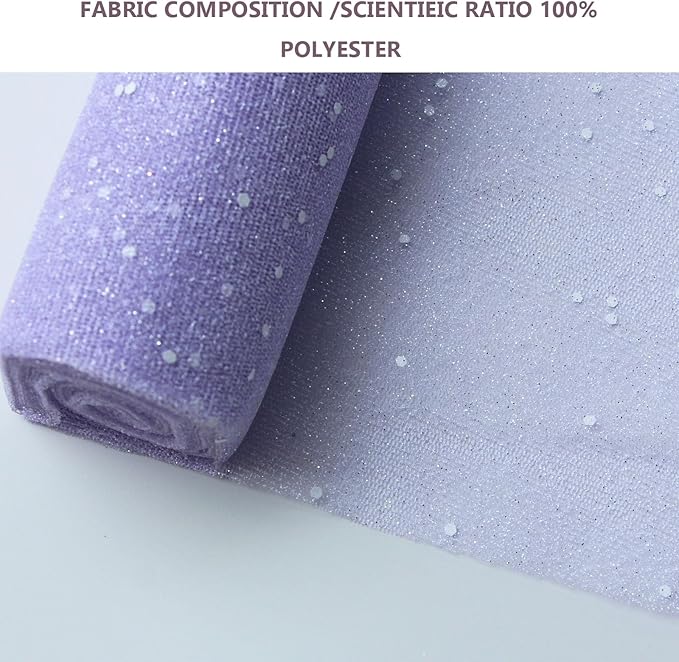 Glitter Tulle Fabric Roll 6 Inch x 9 Yards (By the Yard) 8 Assorted Colors - Durable Tulle Mesh Ribbon for DIY Tutu, Wedding Decorations, Baby Shower & Christmas Craft Supplies