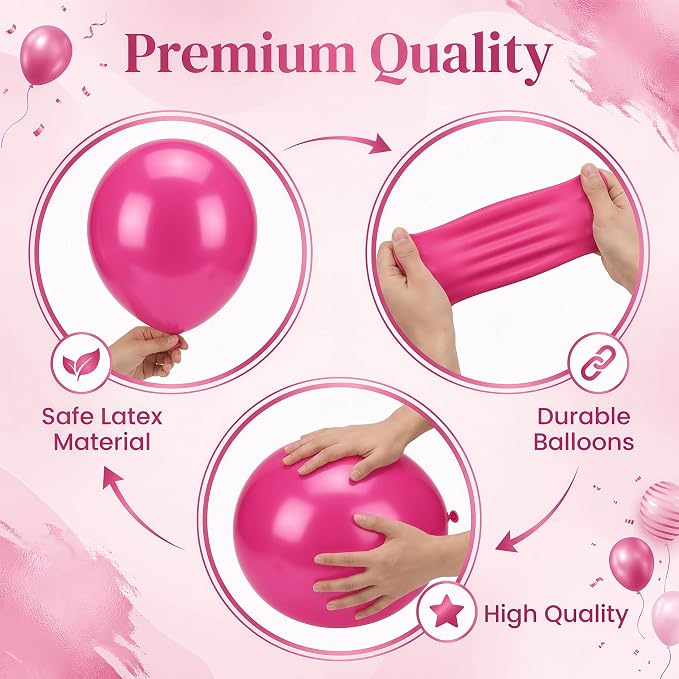 Pink Balloon Column Kit Floor Set of 2-Balloon Tower Stand Sticks with Water Base&Pole,Balloon Pillar Backdrop For Baby Shower Graduation Retirement Engagement Tea Casino Party Decor