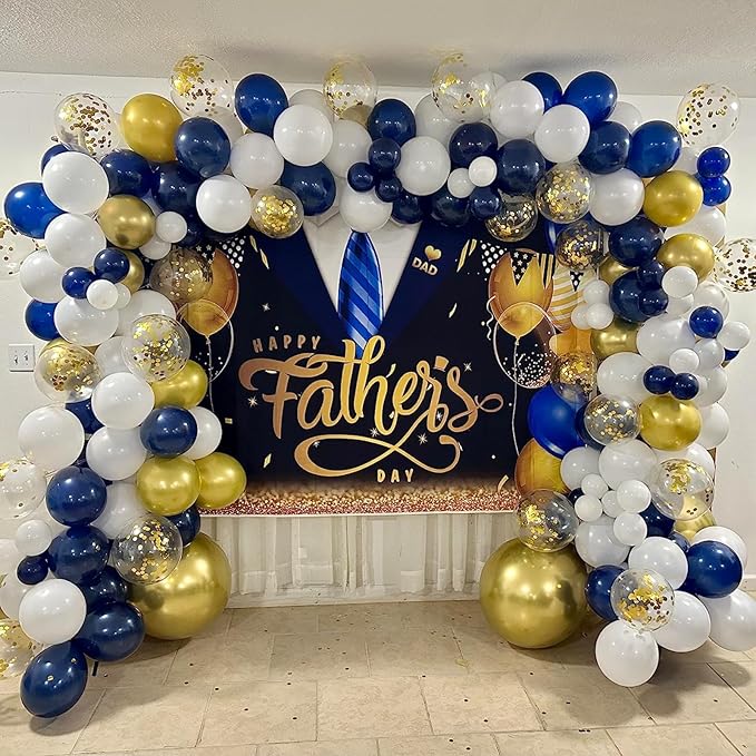Navy Blue Balloons, Pearl Navy Balloon Garland Arch Different Sizes in 18 12 10 5 Inch Dark Blue Balloons for Birthday Graduation Anniversary Father's Day New Year Party Supplies Decorations