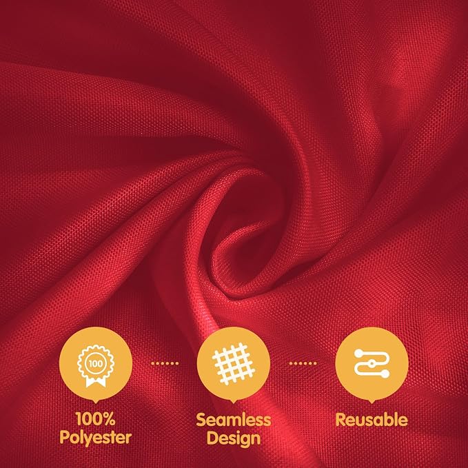 BRILLMAX 10 Pack Burgundy Tablecloths 60 x 126 Inch for 8ft Rectangle Tables - 150 GSM Polyester Fabric, 15" Standard Drop, Water, Stain & Wrinkle Resistant Cloth Cover for Wedding Dining Buffet