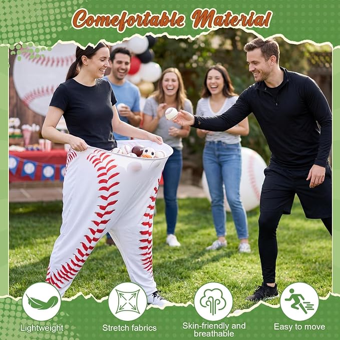 26 Pcs Granny Pants Outdoor Game Set, 4 Giant Pants with 20 Bouncy Balls & 2 Pumps Yard Funny Toss Relay Backyard Game for Adults Family Beach Party Favor