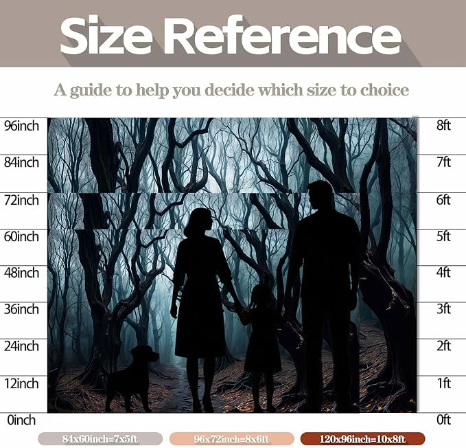 5 x 3 ft Halloween Forest Backdrop Haunted Mist Forest Witch Creepy Scene Dark Pathway Scary Trees Spooky Foggy Woods Background for Halloween Birthday Party Decorations Photo Booth Studio Props
