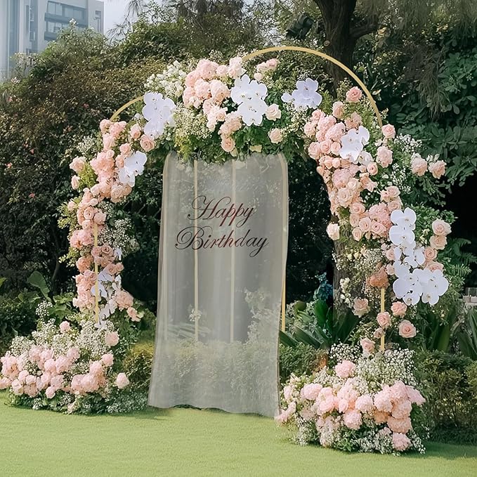 Babenest Gold Arch Backdrop Stand Set of 3, Metal Arch Wedding Stand, Balloon Arch Frame for Ceremony Birthday Party Bridal Baby Shower Banquet Halloween Decoration（ 6FT,6.6FT,7.2FT