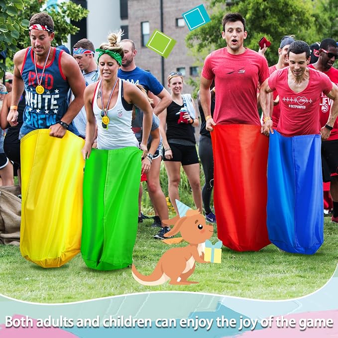 Yunsailing 40 Pieces Potato Sack Race Bags Large Bags Lawn Outdoor Games Party Games for Kids School Adults Family Backyard Party Birthday Outside Egg Spoon Race Easter