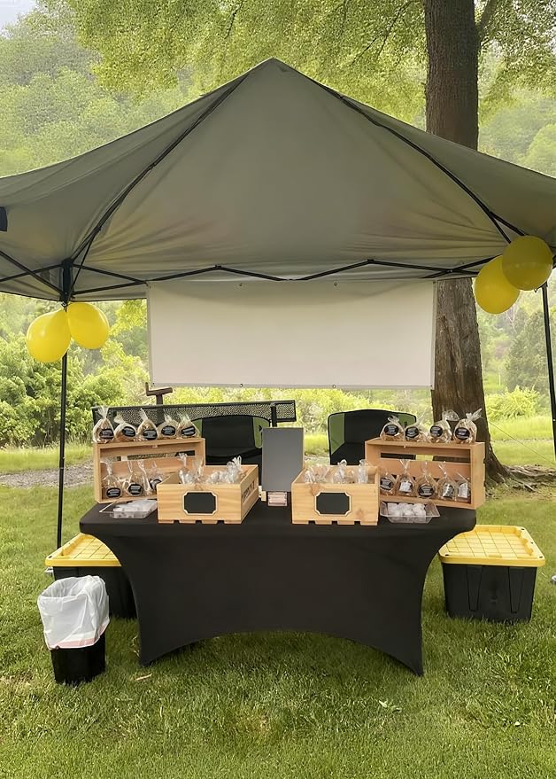 4FT Black Table Cloth - 6 Pack, Fitted Stretch Rectangle Spandex Tablecloth, Washable Table Cover for Party, Dining, Wedding, Banquet and Festival(Black, 30" x 48")