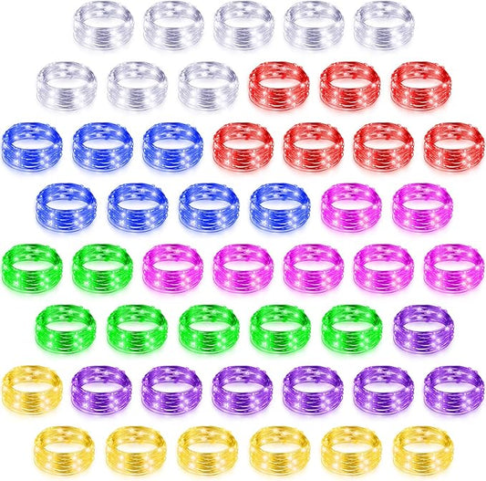 Tuanse 50 Pack LED Fairy Lights Colored Battery Operated String 3 Speed Modes 7 ft 20 LED Starry Wedding Decoration Waterproof Wire Twinkle Light for DIY Jar Bedroom Party Supplies (Colorful Color)