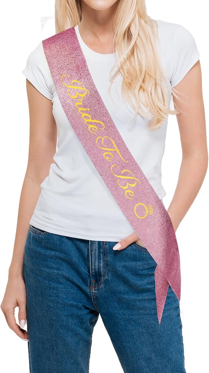 Bride to Be Sash with Gold Foil Letters Bridal Shower Hen Night Bachelorette Party Accessories