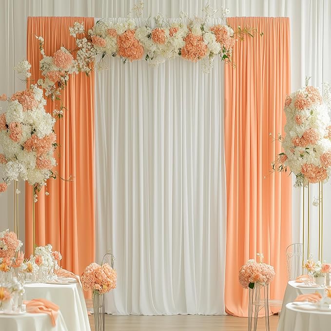 20ftx14ft Ivory Backdrop Curtains for Wedding-Wrinkle Free Backdrops Curtain Drapes Fabric Decorations Photo Back Drop Cloth for Baby Shower Photography Stage Reception 14Panels 14ft(H) x 5ft(W)