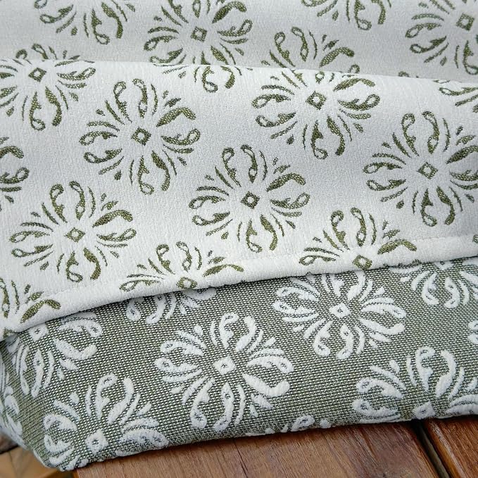 Rectangle Gingham Tablecloth, Washable White Green Table Cloth, Raised Jacquard Pattern Table Cover for Dining, Farmhouse, Wedding, Outdoor Tablecloths - 60''x108''