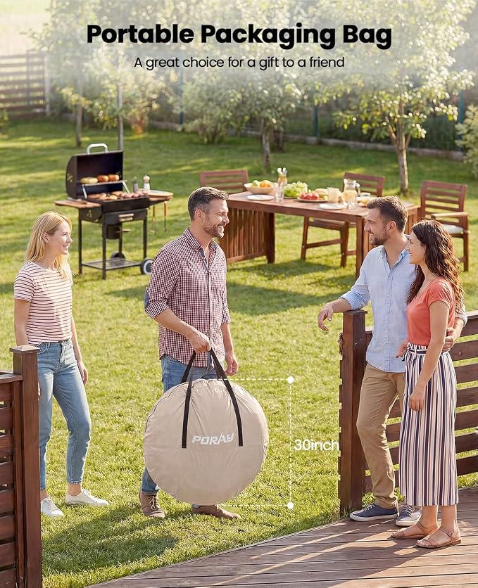 Porayhut Pop up Screen House Tent 12x12FT Sun Shelter with Breathable Mesh Doors,Portable Camping Tent Without Waterproof Floor,Screen Canopy Outdoor for Family Friends Party in Backyard,Park