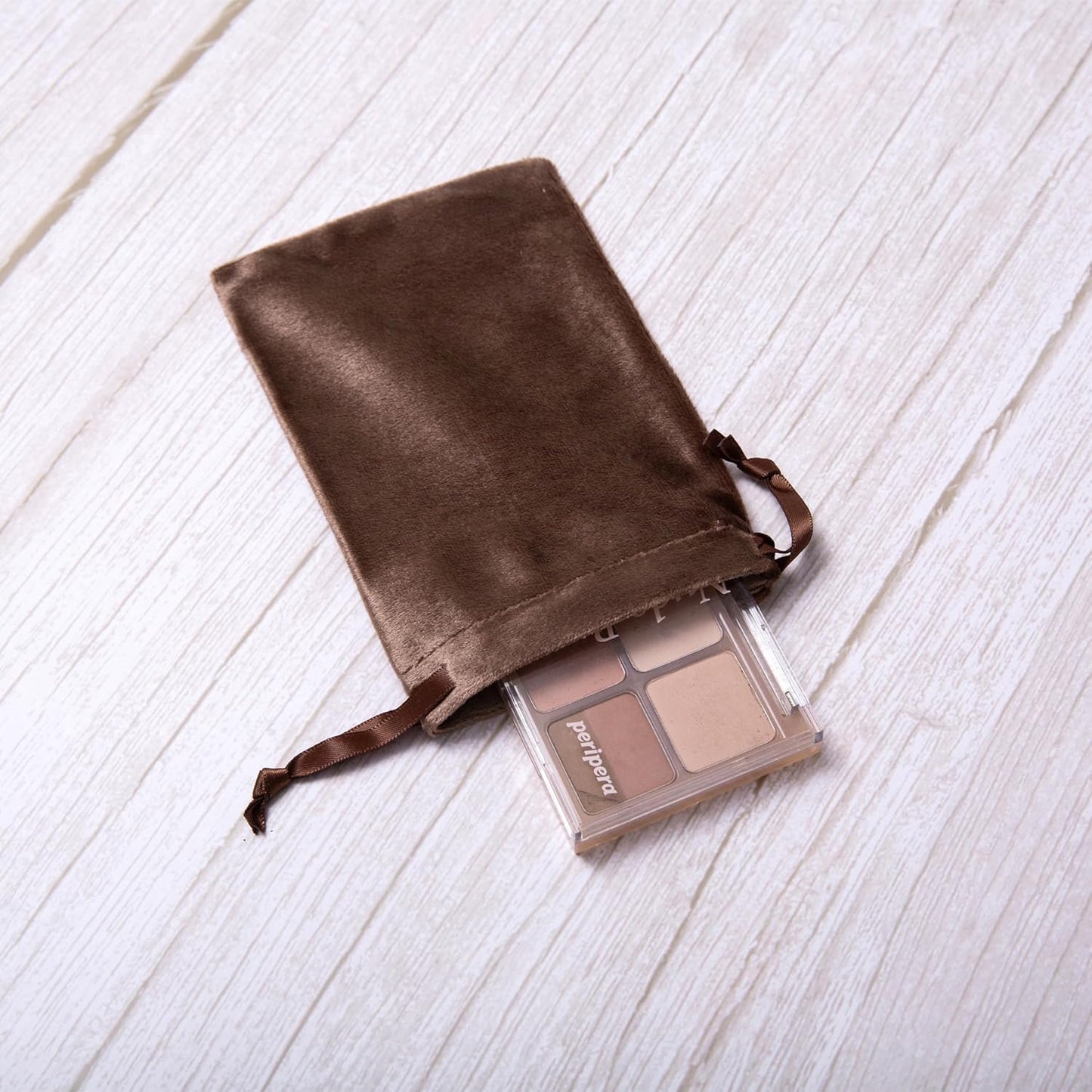 QIANF 12pcs Brown Velvet Drawstring Bags 4x6 inches Glossy Small Velvet Cloth Gift Bags Jewelry Pouches for Storage Wedding Party Favor Christmas