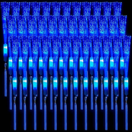 Skylety 36 Pcs Fiber Optic Wand, LED Fiber Optic Wand with 3 Light Modes, Glow Fibers Optics Sticks for Wedding Neon Party, New Year Party Favors, Bar Dj(Blue)