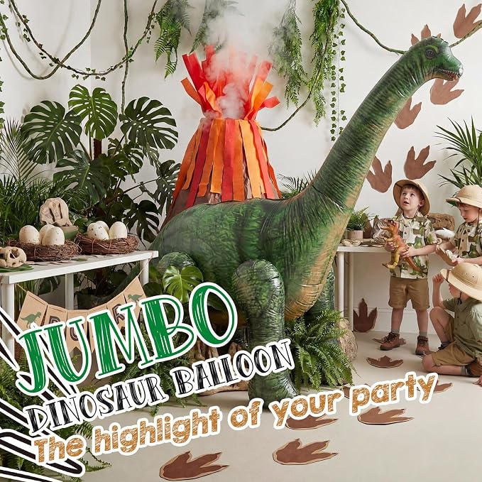 Skylety 7 ft x 4.2 ft Inflatable Dinosaur Balloon Blow up Dino Balloons Brachiosaurus Inflatable Toy for Dino Party Birthday Decorations Gift Jurassic Theme Party Supplies