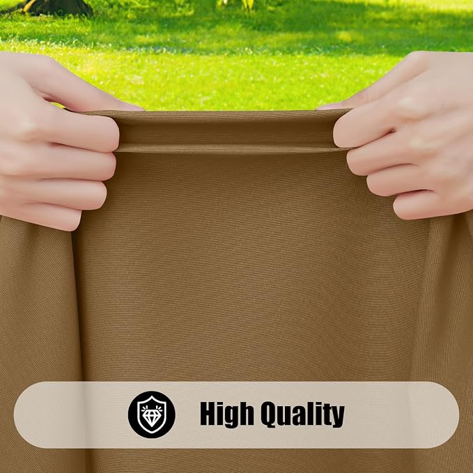 Smiry 4 Pack Rectangle Picnic Table Cloth, Waterproof Elastic Fitted Tablecloths, Washable Polyester Rectangular Patio Table Cover for Camping, Indoor and Outdoor (Brown, 30"x96")