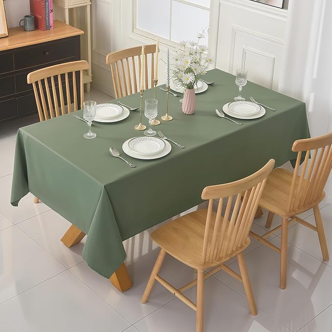 6-Pack 60x120 inch Sage Green Table Cloths, Solid Stain and Wrinkle Resistant Oblong Tablecloth, Premium Plain Weave Polyester Fabric Rectangle Table Linen Covers for Hotel, Wedding