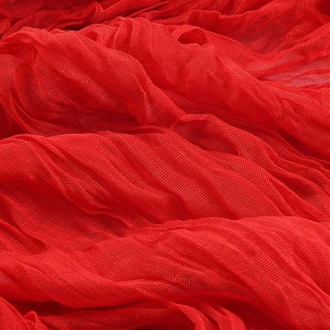 8 Pack Red Cheesecloth Table Runner 10ft Boho Gauze Fabric 120 Inch Cheese Cloth Table Runner Rustic Sheer for Holiday Baby Shower Party Décor Home Wedding Decoration