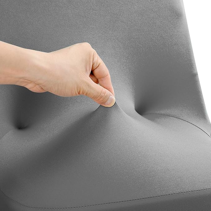 Peomeise Stretch Spandex Folding Chair Cover for Wedding Party Dining Banquet Event (Grey,25pcs)