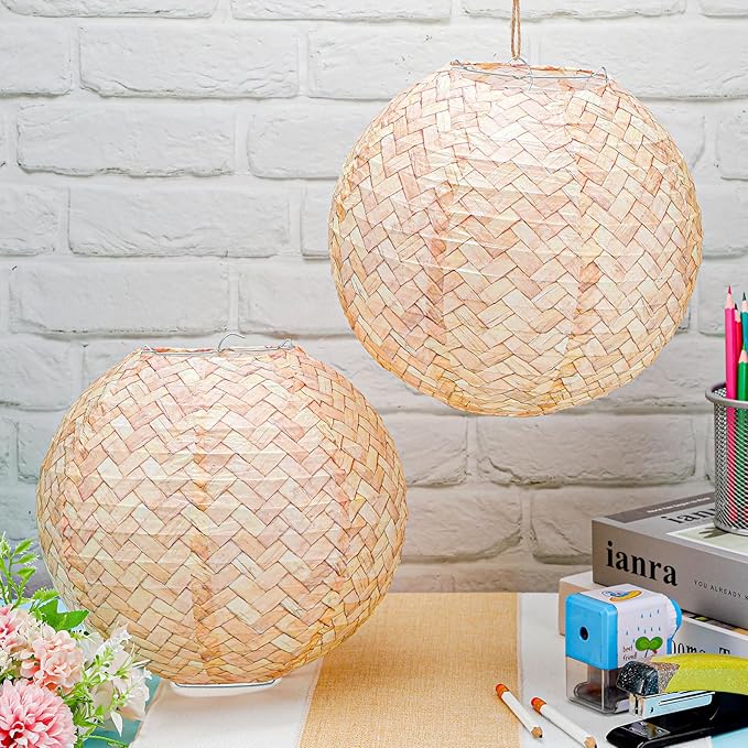 Retisee 12 Pcs 10 Inch Hanging Paper Lanterns Party Decorations Pastel Classroom Decor for Birthday Back to School Party Decoration for Classrooms Wedding Birthday Ceilings(Vintage Color,Linen)