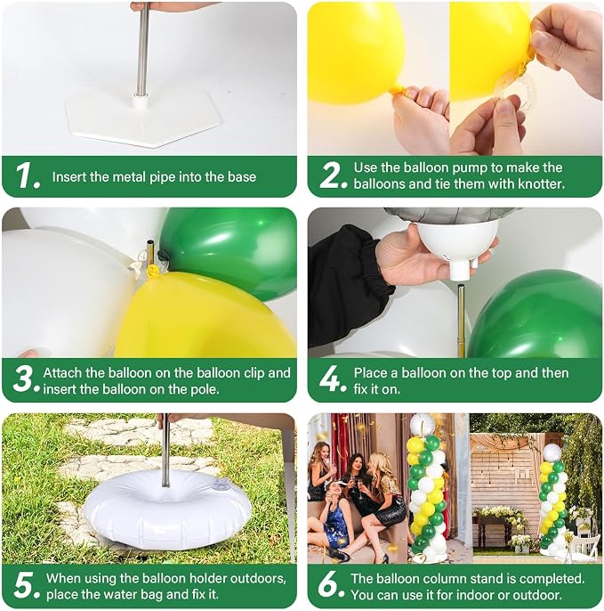 2 Sets Golf Balloon Column Stand Kit with 102 Balloons Sport Themed 5.57ft Adjustable Balloon Tower Stand with Bases Ball Balloon Arch Kit Column for Golf Party Decortions Retirement Birthday Supplies