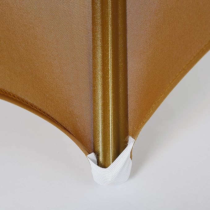 Peomeise Stretch Spandex Chair Cover for Wedding Party Dining Banquet Event (Gold, 25)