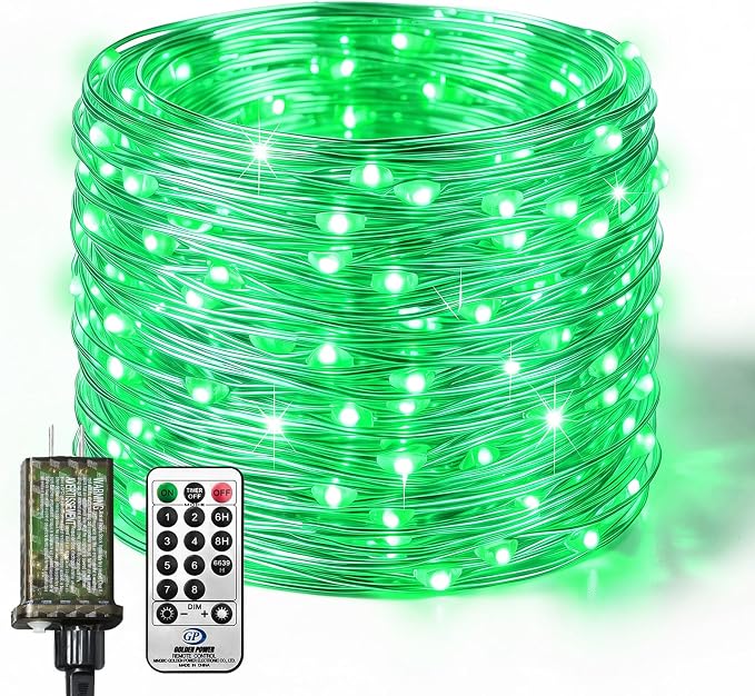 btfarm Fairy Lights Plug in with Remote, 33FT 100 LED Outdoor Twinkle Lights Waterproof with Timer, 8 Modes Indoor String Lights for Bedroom Patio Garden Wedding Christmas Decoration, Green