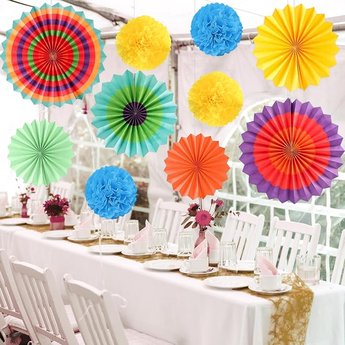 Roetyce Work Anniversary Party Decorations Women Men, Colorful Happy Workiversary Banner Paper Fans, Happy Work Anniversary Photo Backdrop Background for Employee Coworker Office Party Supplies