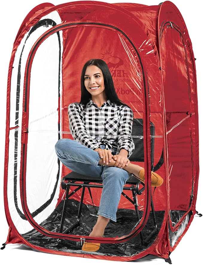 WeatherPod® Pop-Up Sports Tent 1-2 Person – Instant Setup MyPod™ Original Shark Tank All-Weather Shelter for Outdoor Sports, Rain, Wind & Cold