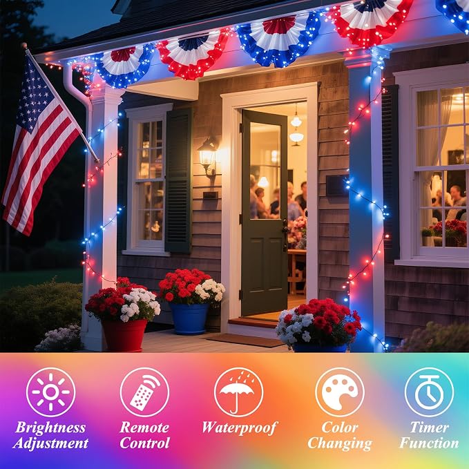 164FT Christmas Lights Outdoor, 35 Colors Changing 500 LED Halloween String Lights Green Wire Remote Timer, Waterproof Twinkle Light for Indoor Outdoor Holiday Party Xmas Tree Wedding Decor