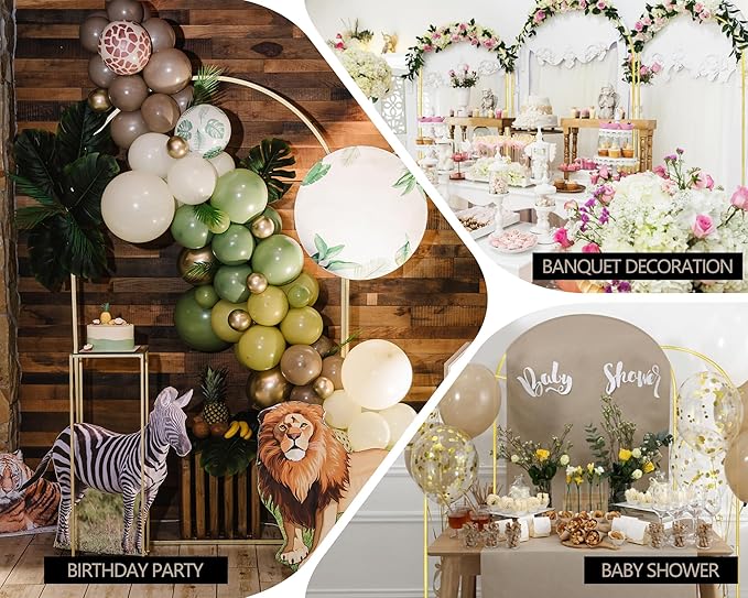 COLRASN Arch Backdrop Stand Set of 3 Gold Wedding Arches for Ceremony Bridal Arch Stand 7.2FT & 6.6FT & 6FT Garden Arbor Frame for Wedding Birthday Party Baby Shower Photo Booth Background Decor